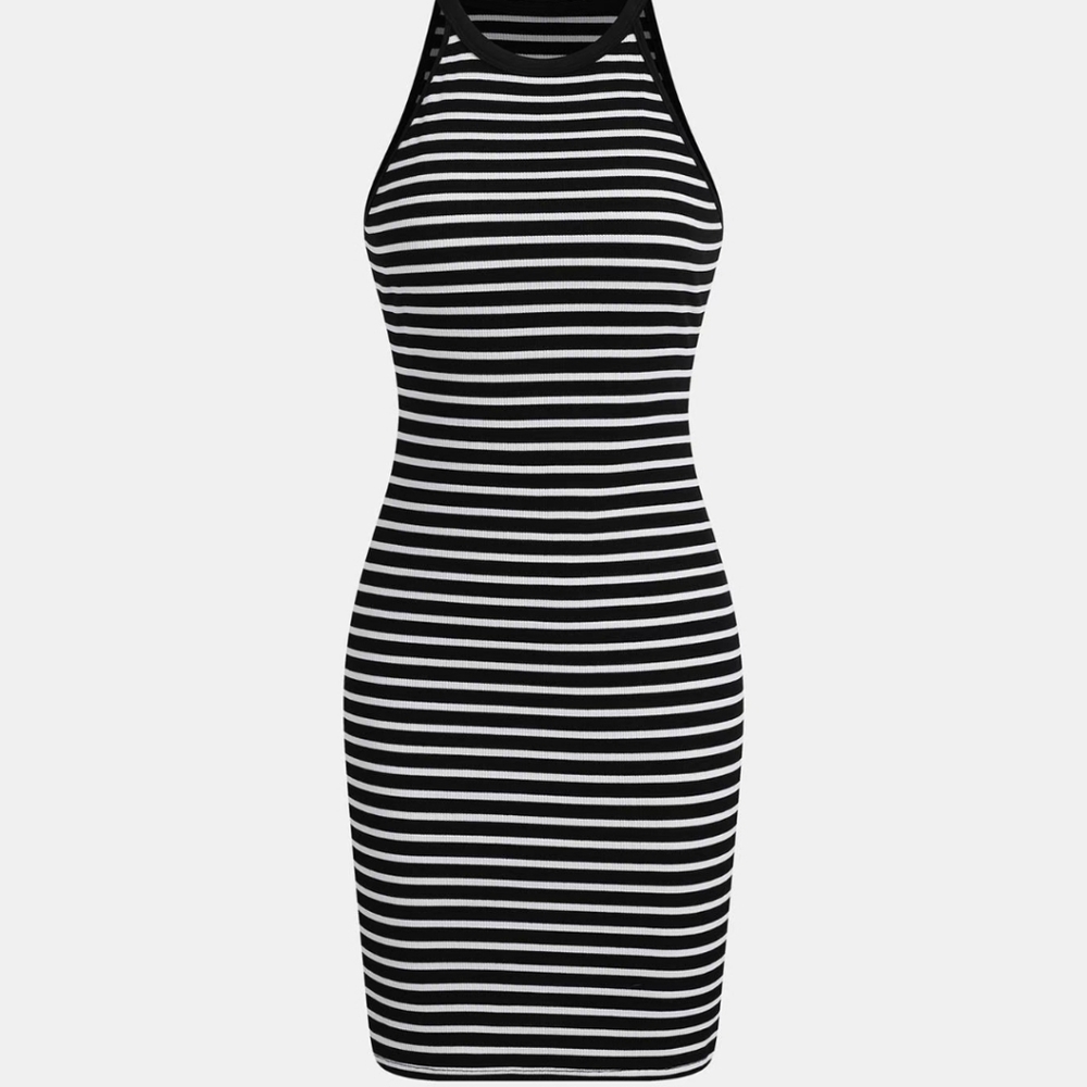 Striped round neck dress